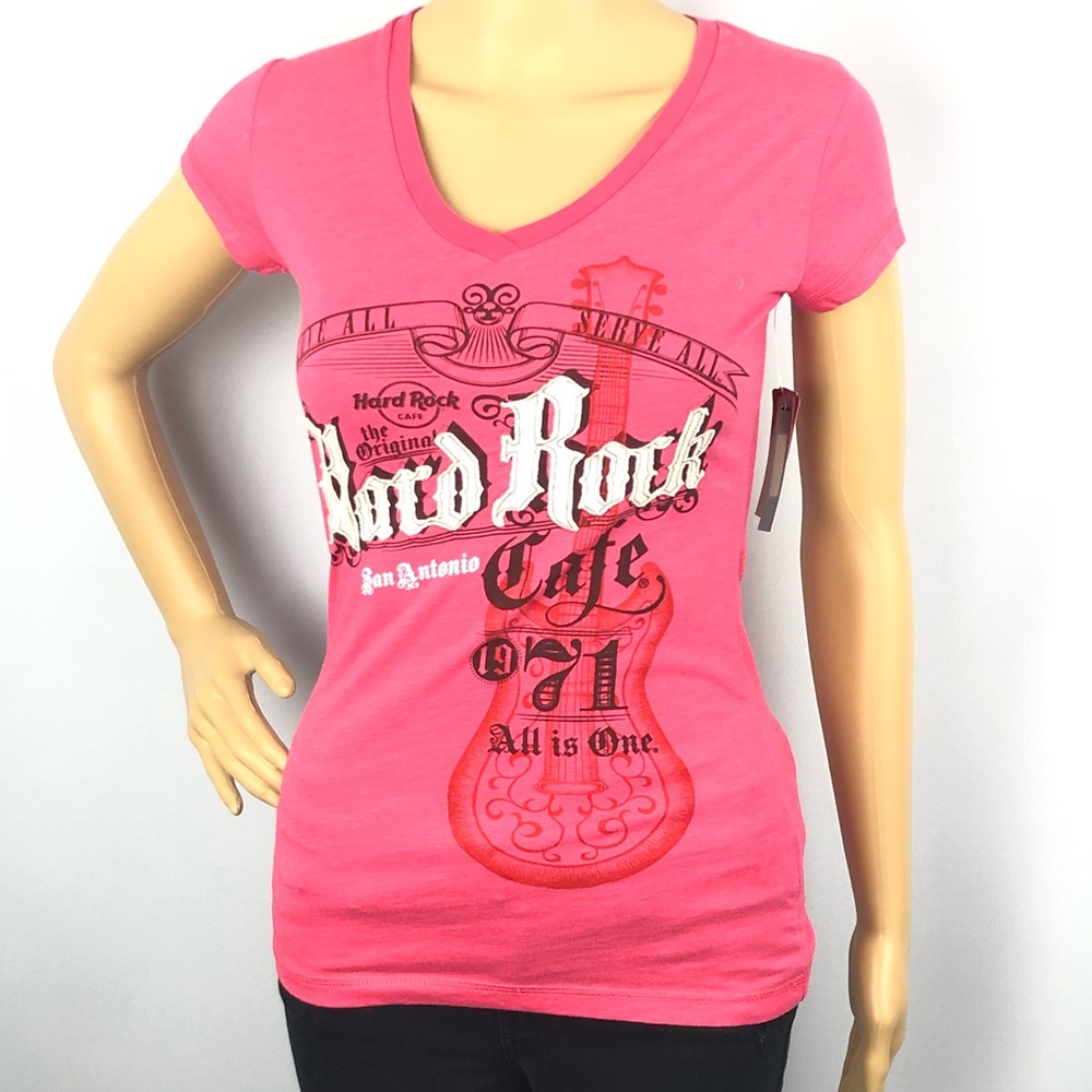 NWT  Hard Rock Cafe San Antonio Pink Shirt SizeXS